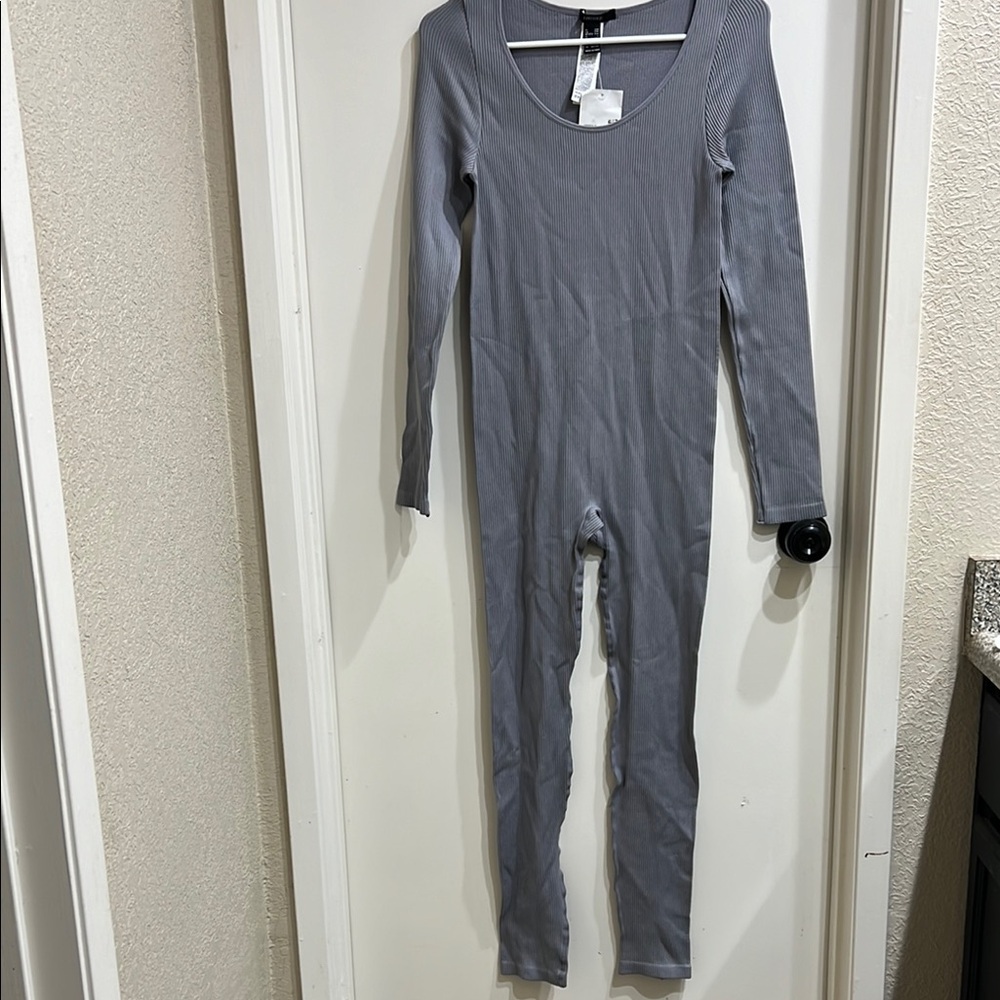 Gray Long Sleeve Jumpsuit